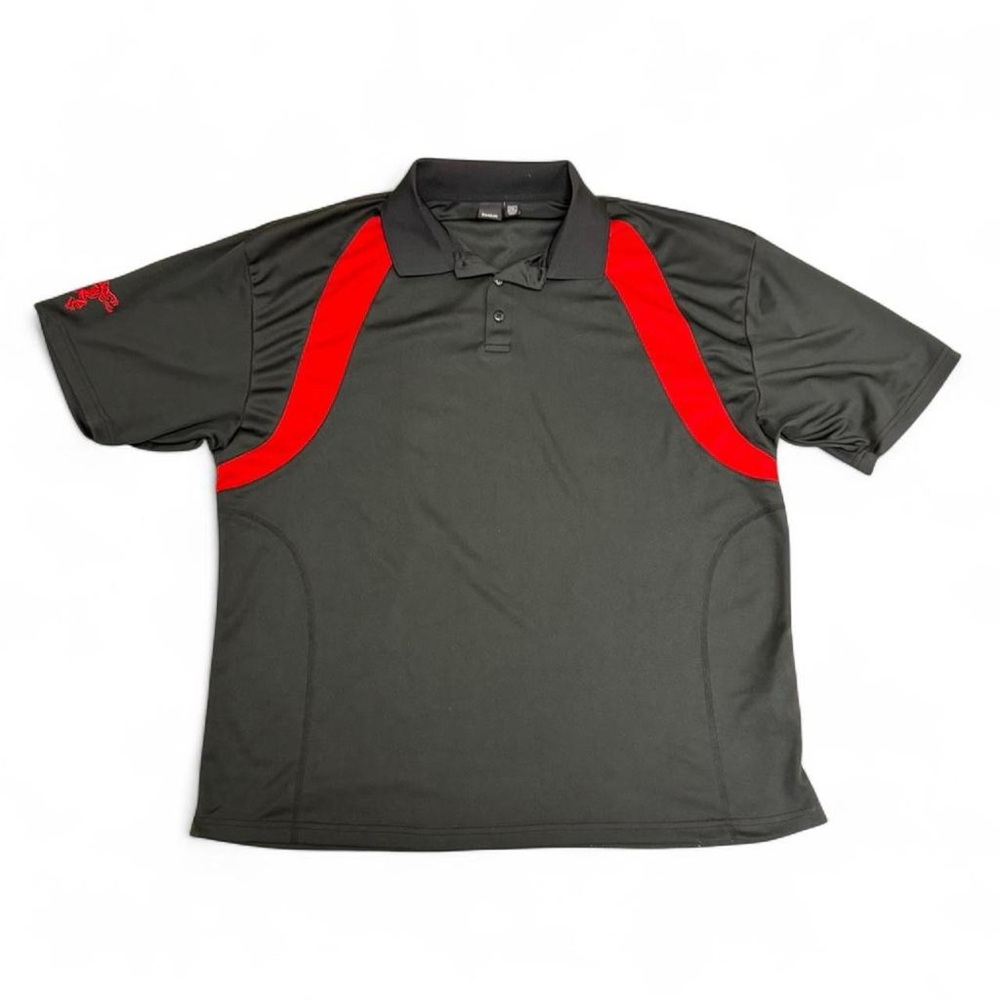 Reebok Playdry Polo Shirt Fireball Cinnamon Whiskey Logo Black Red Mens 2XL